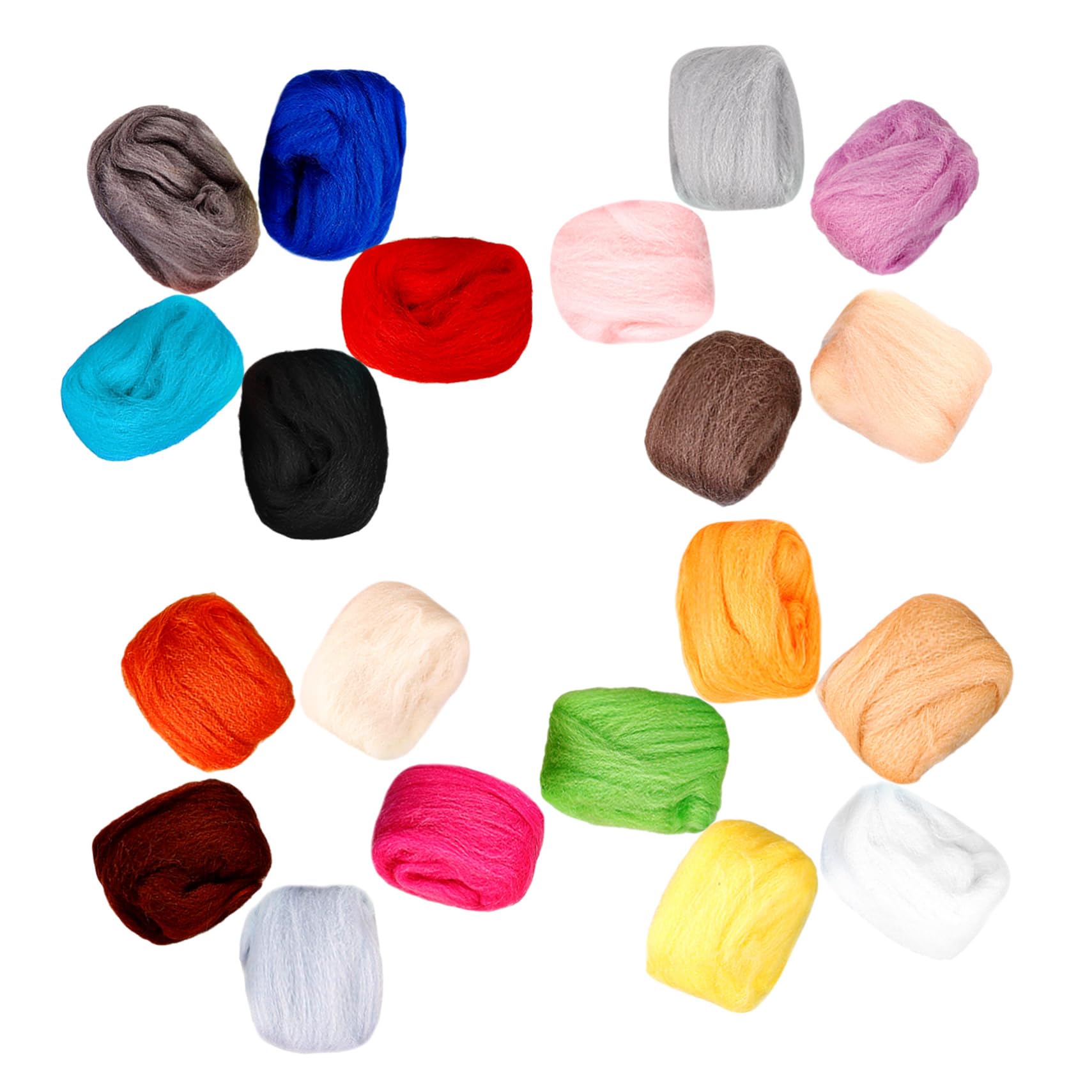 SHINEOFI 5 Piezas 1 juego de fieltro de lana accesorios kit de fieltro para principiantes oveja Kit de manualidades de fieltrado con aguja Kit de fieltrado de lana en colores surtidos