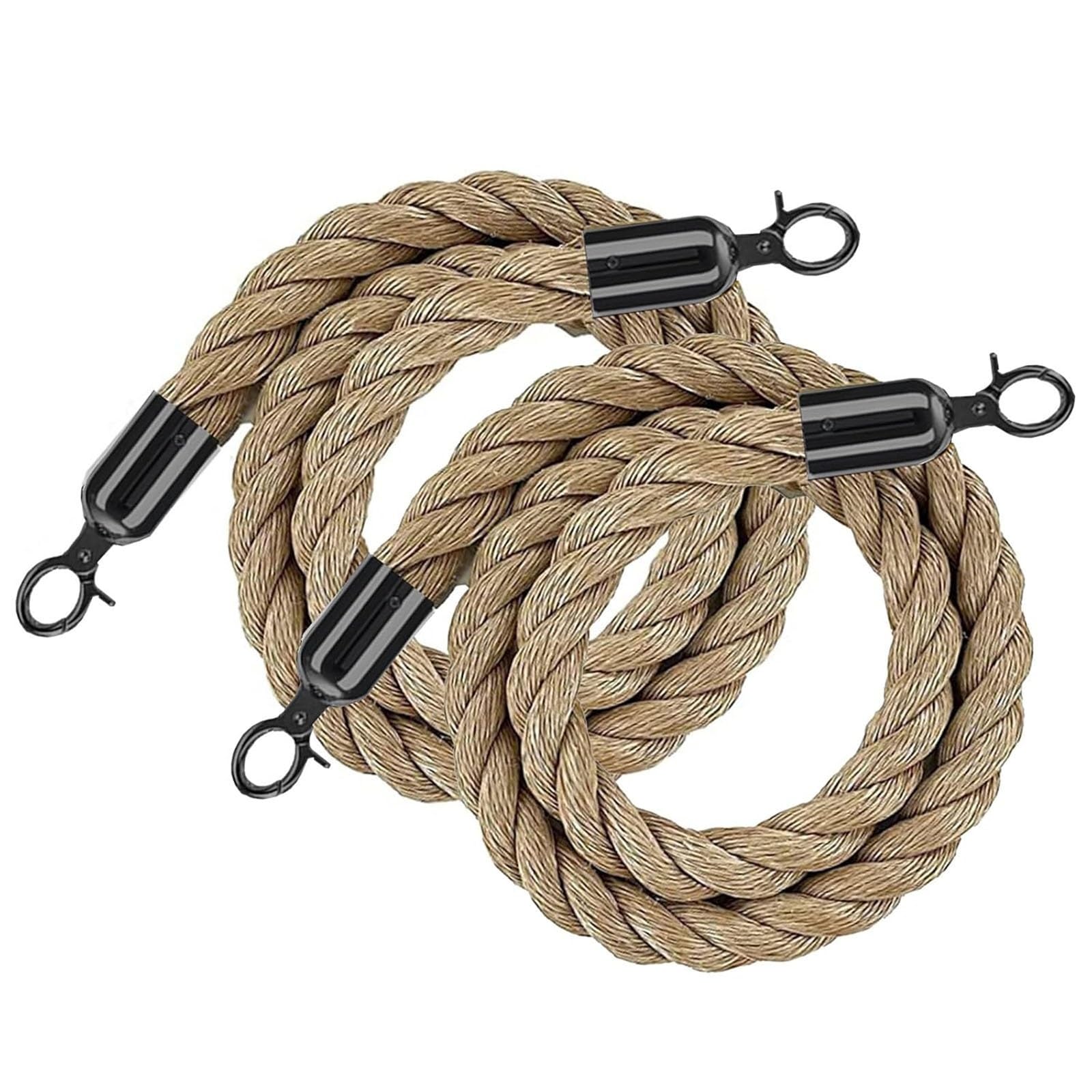 Czarna skręcona lina konopna Ber do kontroli tłumu - Liny do łóżka (0,9 m) - Slish Event Rope do kolejki i użytku na zewnątrz