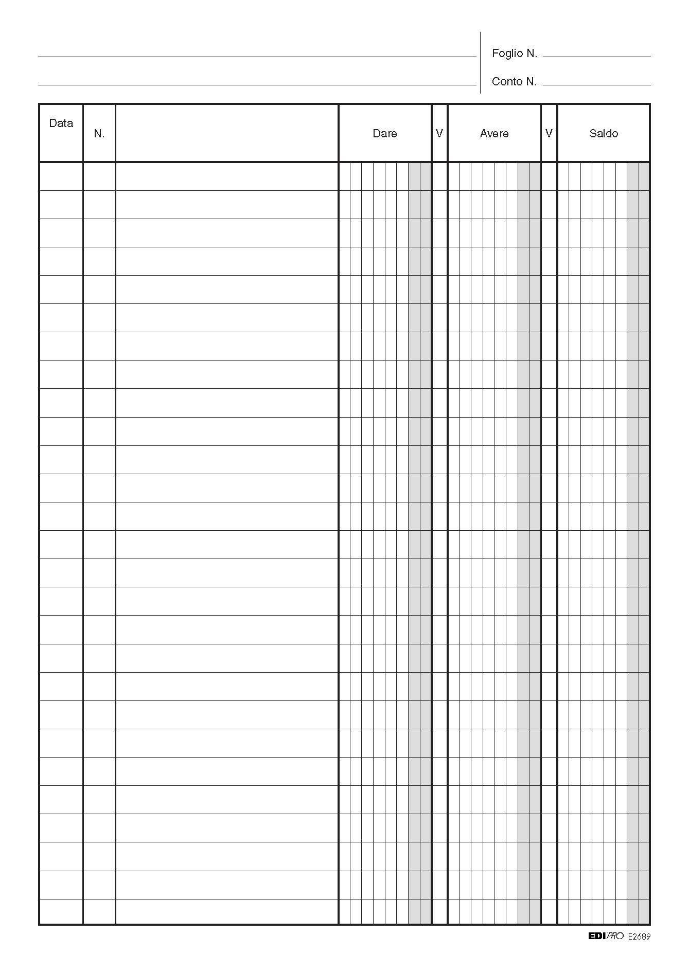 EDIPRO E2689 Registro dare/avere/saldo 96 pagine 24x17