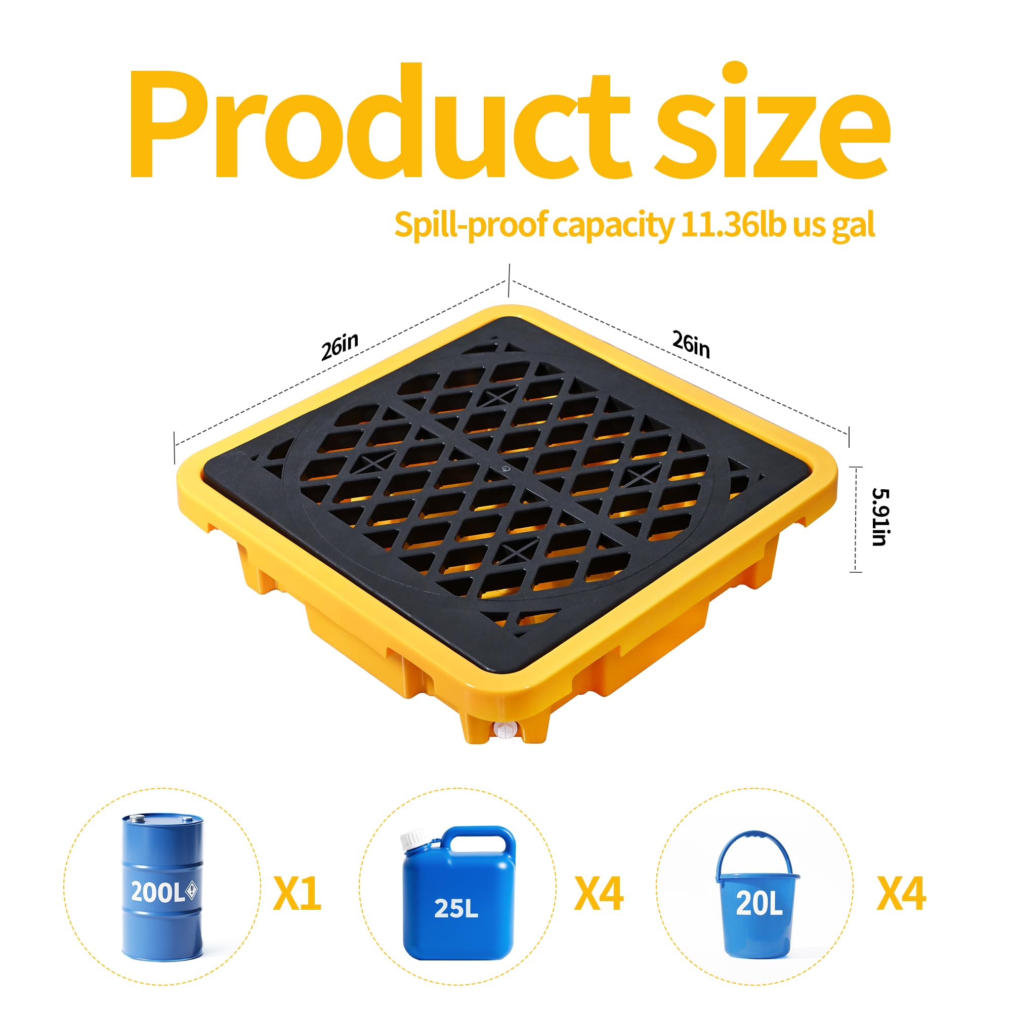 Spill Containment Pallet - Leakproof & Durable -3 Spill Containment Pallet - Leakproof & Durable -3