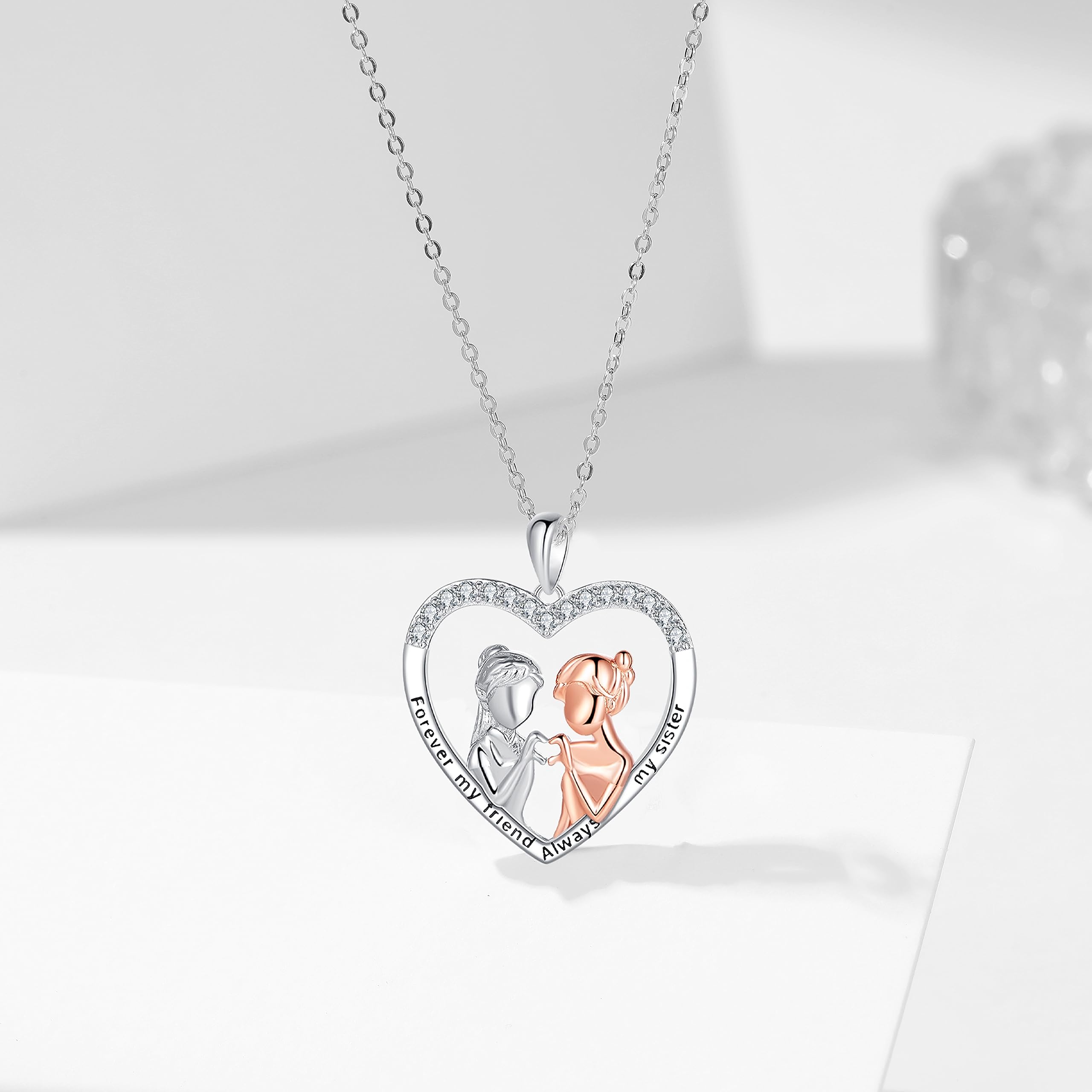 Schwester Schmuck Kette Schmuck Geschenke von Schwester Sterling Silber Schwester Halskette Schmuck Gifts for Friend Sister Female Women