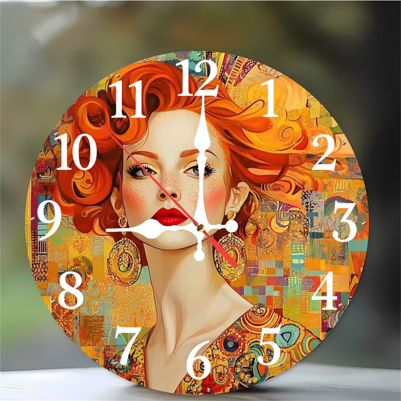 Horloge murale ronde pour décoration de salon au style épuré