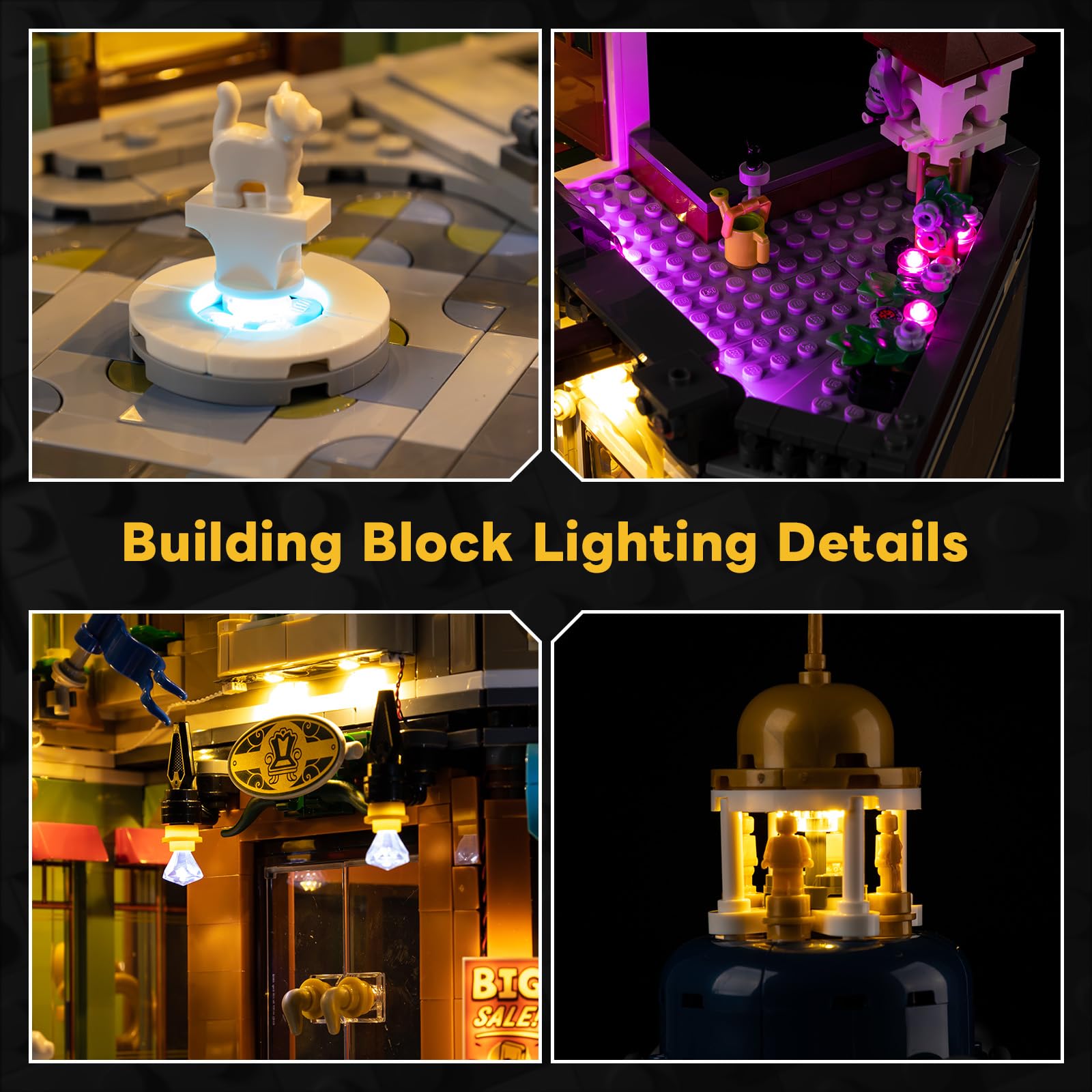 Kyglaring Led Licht Kompatibel mit Lego Icons Einkaufsmeile 11371, LED Beleuchtungszubehör für das Lego Modellset 11371, Touch Version (Ohne Bausteine)
