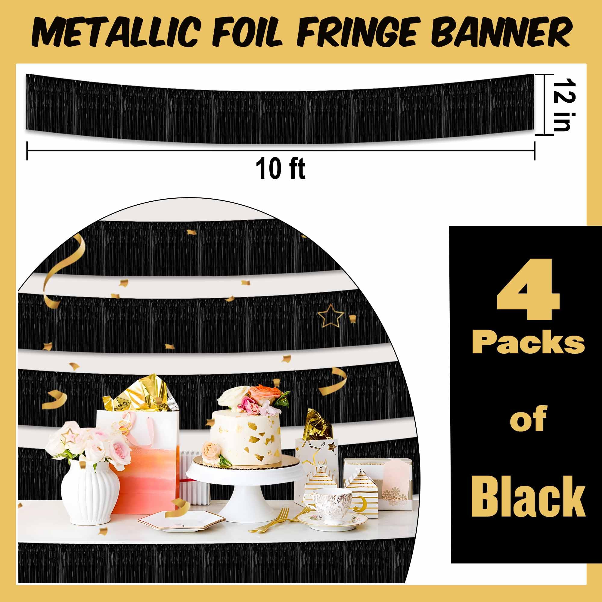 Lot De 4 Guirlandes à Franges En Feuille D'or Champagne De 3 M à