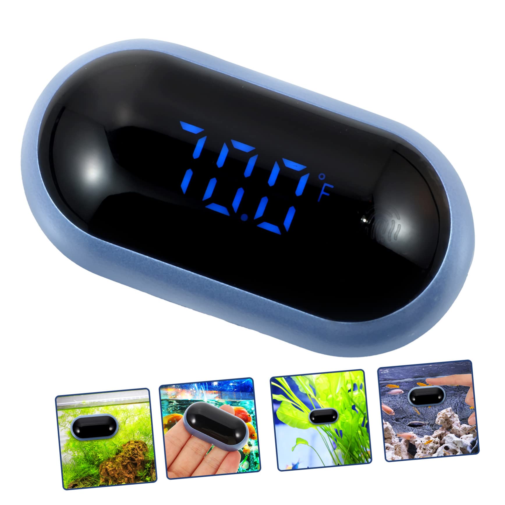 Kisangel 5piezas Termómetro Digital Para Acuarios Medidor De Temperatura De Alta Precisión Pantalla Led Termómetro Adhesivo Para Pared De Peceras Herramienta De Medición De Temperatura