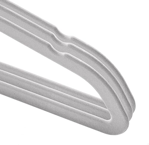 Miniatura 3 de Casafield 100 perchas de terciopelo para bebé, tamaño de 11 pulgadas para ropa de bebés y niños pequeños, color gris