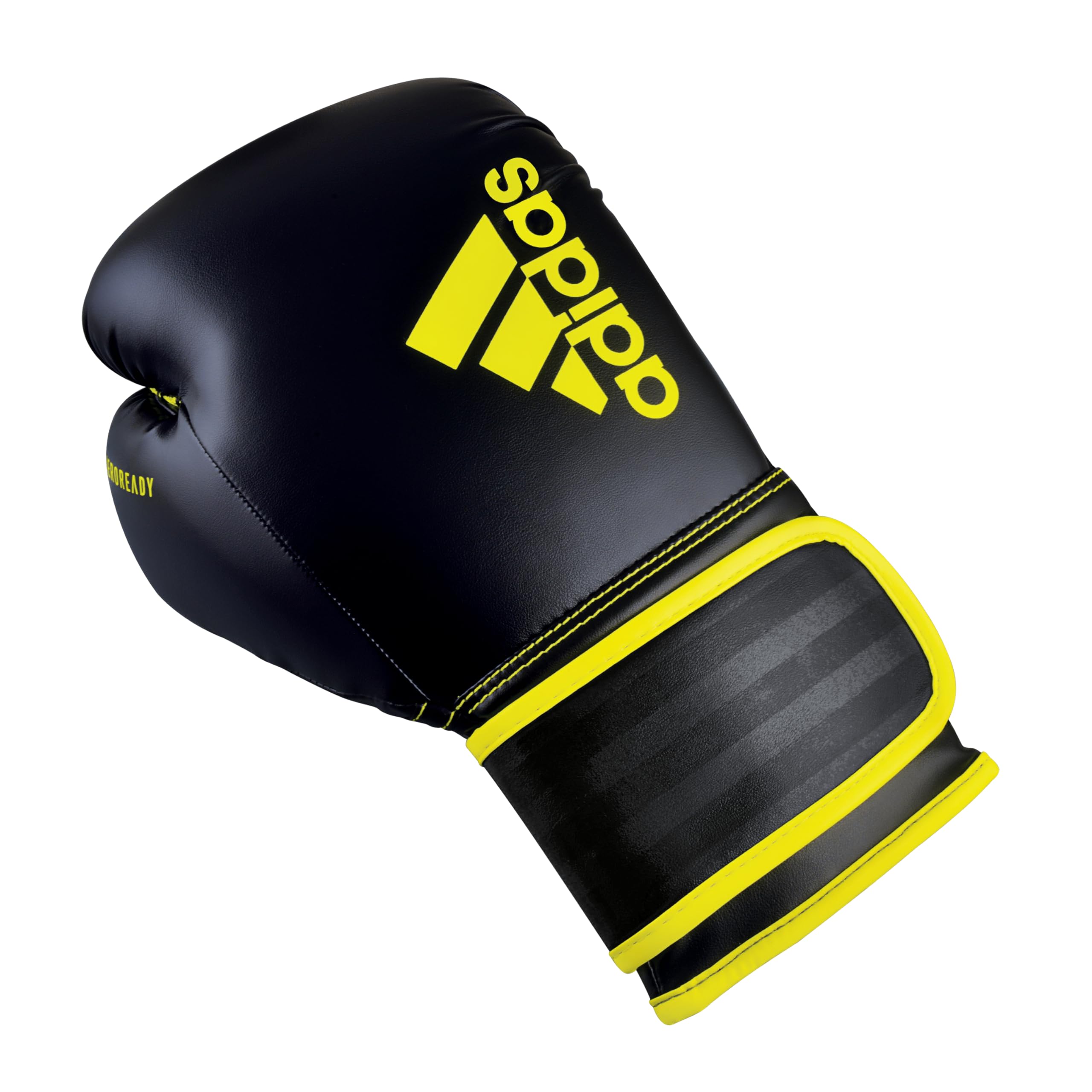 adidas Rękawice bokserskie Hybrid 80 – nadają się do boksu, kickboxingu, MMA, fitnessu i treningu – dla dzieci, mężczyzn lub kobiet – czarne/żółte – 12 oz
