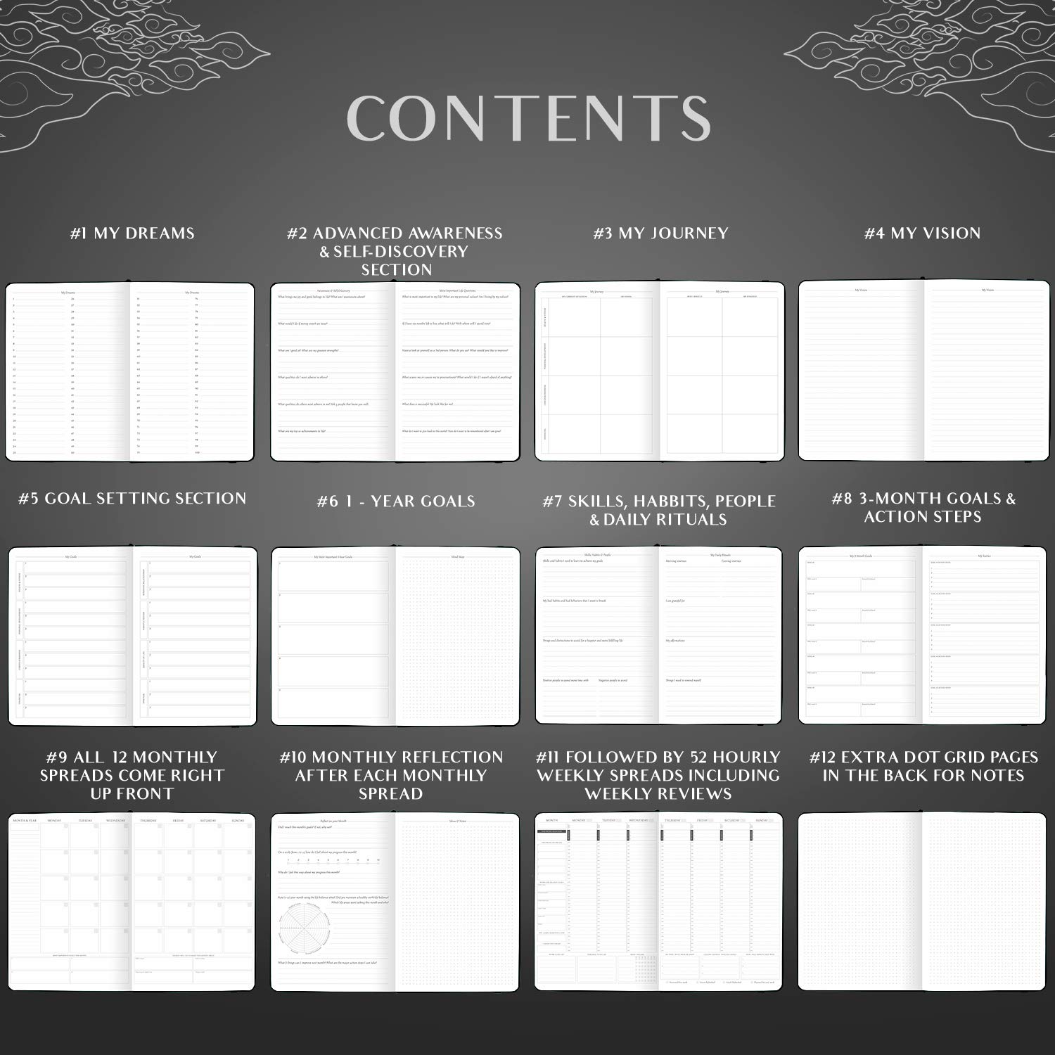 Legend Planner Programmazione oraria, agenda settimanale e giornaliera con fessure orarie, diario per appuntamenti per lavoro e personale, A4 (nero)