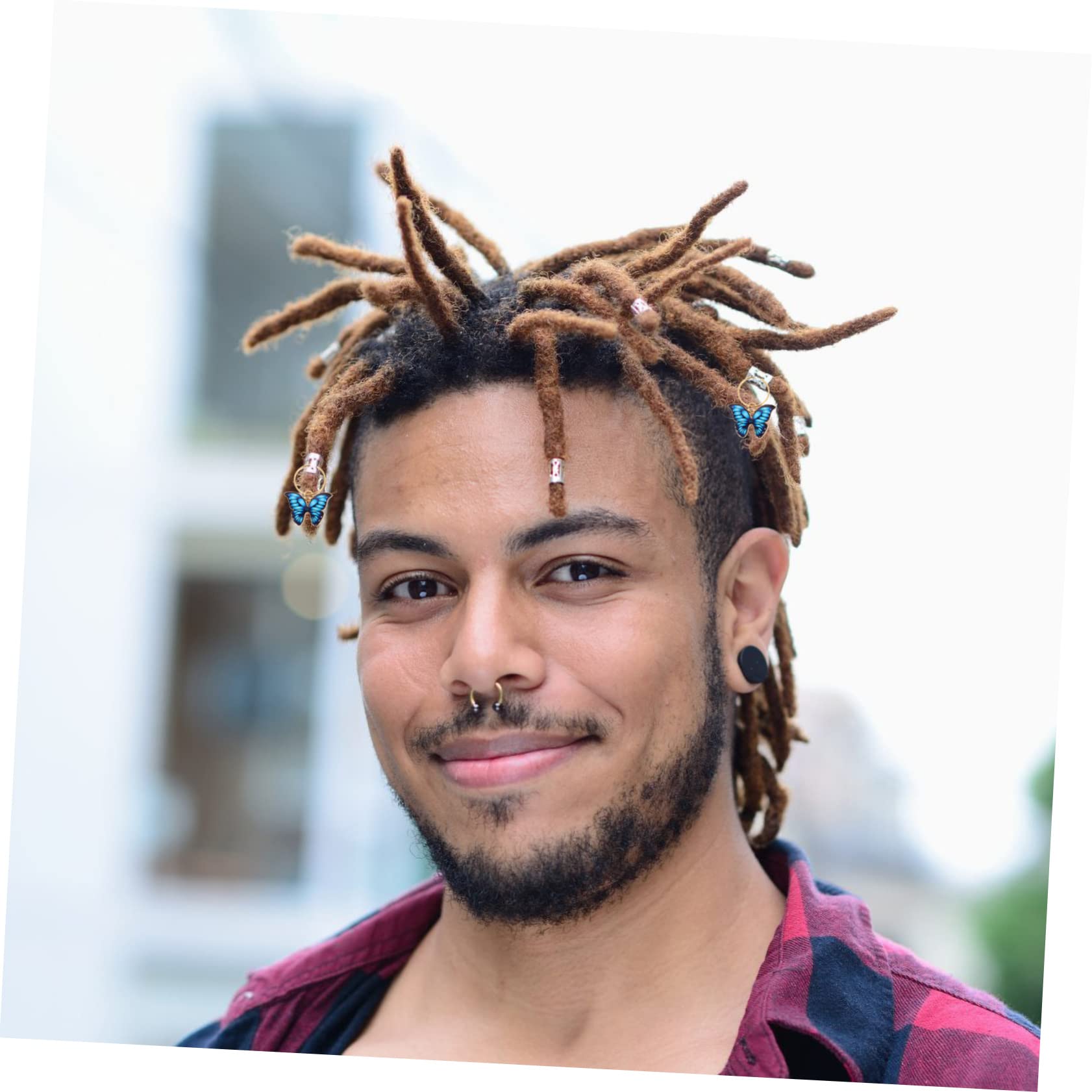 60 Piezas Rastas Africanas Anillos Para El Cabello Pinzas Para El Cabello De Puños De Rastas Puños De Pelo Pinzas Para Rastas Miedo Aleación De Zinc Colgante Chica