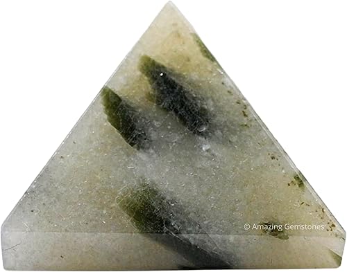 Miniatura 29 de Amazing Gemstone White Agate Snow Quartz Pyramid Crystal Healing Stones - 1" Great Pyramid Figurine of Natural Stone Pyramid for Meditation, Reiki