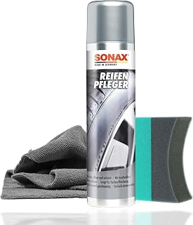 Car Tire Care Set | Sonax Tire Care 400ml Tyre Sponge Cloth | Cleans tires and ensures rich colour and original deep shine | tire foam