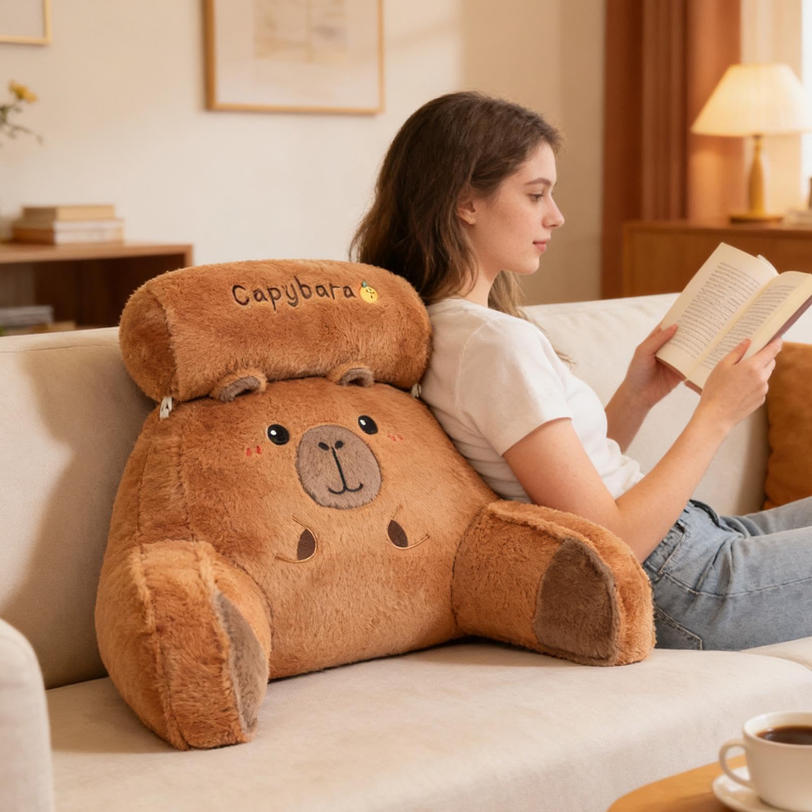 Cuscino per Leggere Design Capibara Schienale Ergonomico