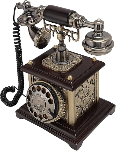 Miniatura 3 de Teléfono fijo antiguo con diseño clásico, teléfono fijo retro de elegancia vintage para hotel de oficina en casa