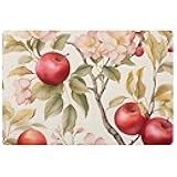 Tiveruda Kitchen Rugs Fruit Apples Flowers Non Slip Kitchen Mats for Floor Anti-Fatigue Cushioned Comfort Standing Mat Washable Area Rugs 20.7