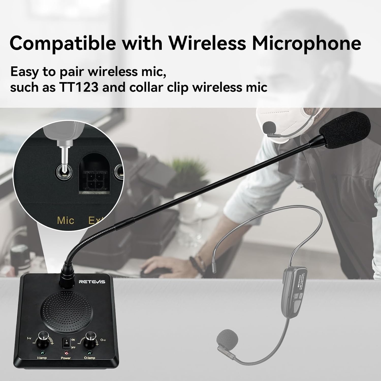 Retevis RT-9909 Window Intercom,Window Speaker Intercom System,IPX5 Waterproof,Noise Canceling,High Power Loudspeaker,Dual Way Intercom for Food Truck,Counter,Ticket Office