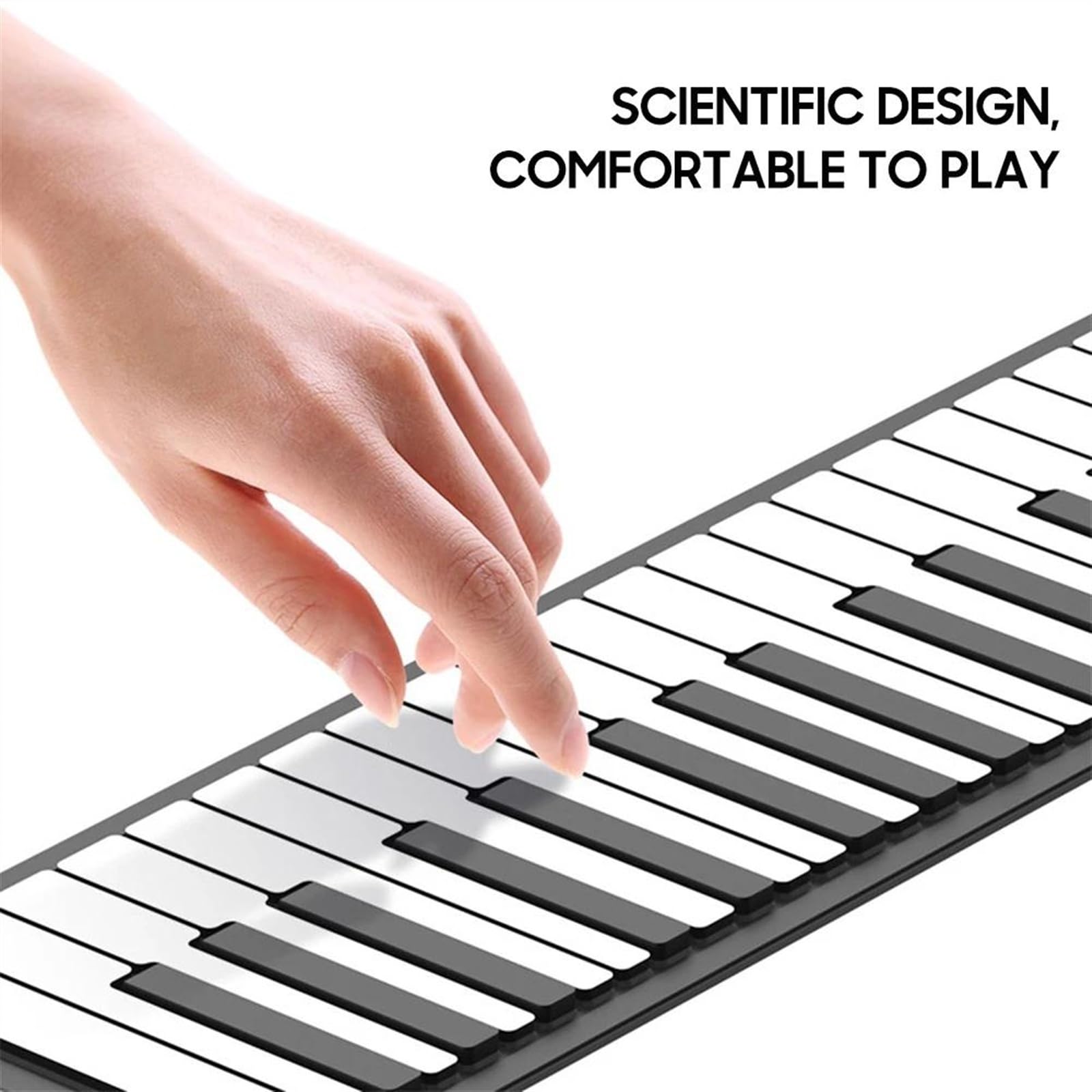 Amazon | 49/61 キー ロールアップ ピアノ、内蔵スピーカー付き 録音を