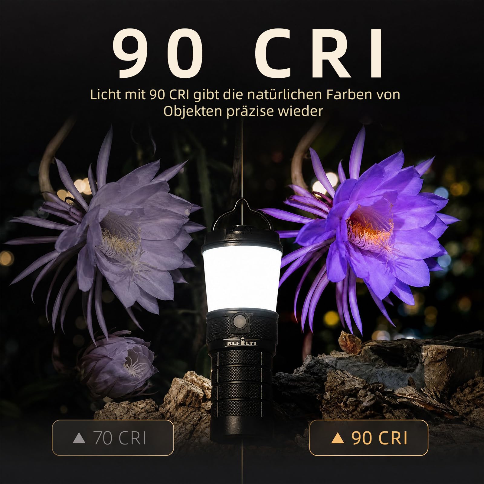Sofirn LT1 Campinglampe Aufladbar, Outdoor Lampe mit 2700K-5000K einstellbarer Farbtemperatur, IPX7 wasserdicht, 90 CRI, extra lange Laufzeit, USB-C, für Camping und Outdoor