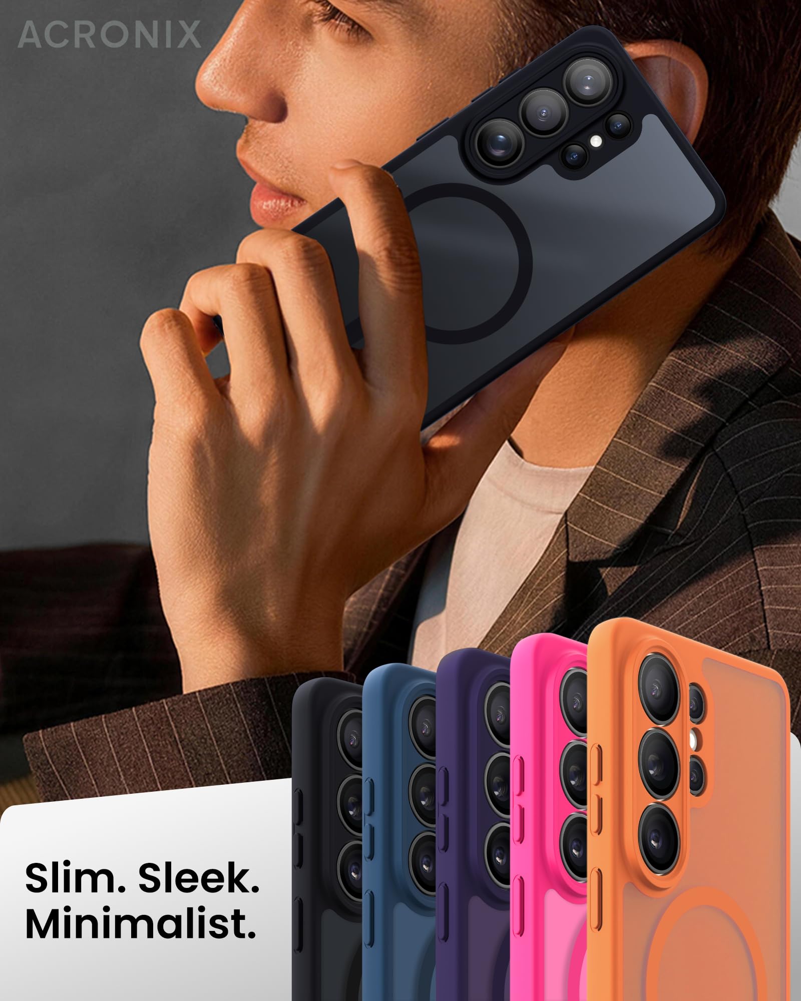 ACRONIX Magnetica Cover per Samsung Galaxy S26 Ultra 5G, Compatibile con MagSafe, Protezione Militare, Traslucida Opaca Posteriore, Custodia Antishock per Samsung S26 Ultra, Nero