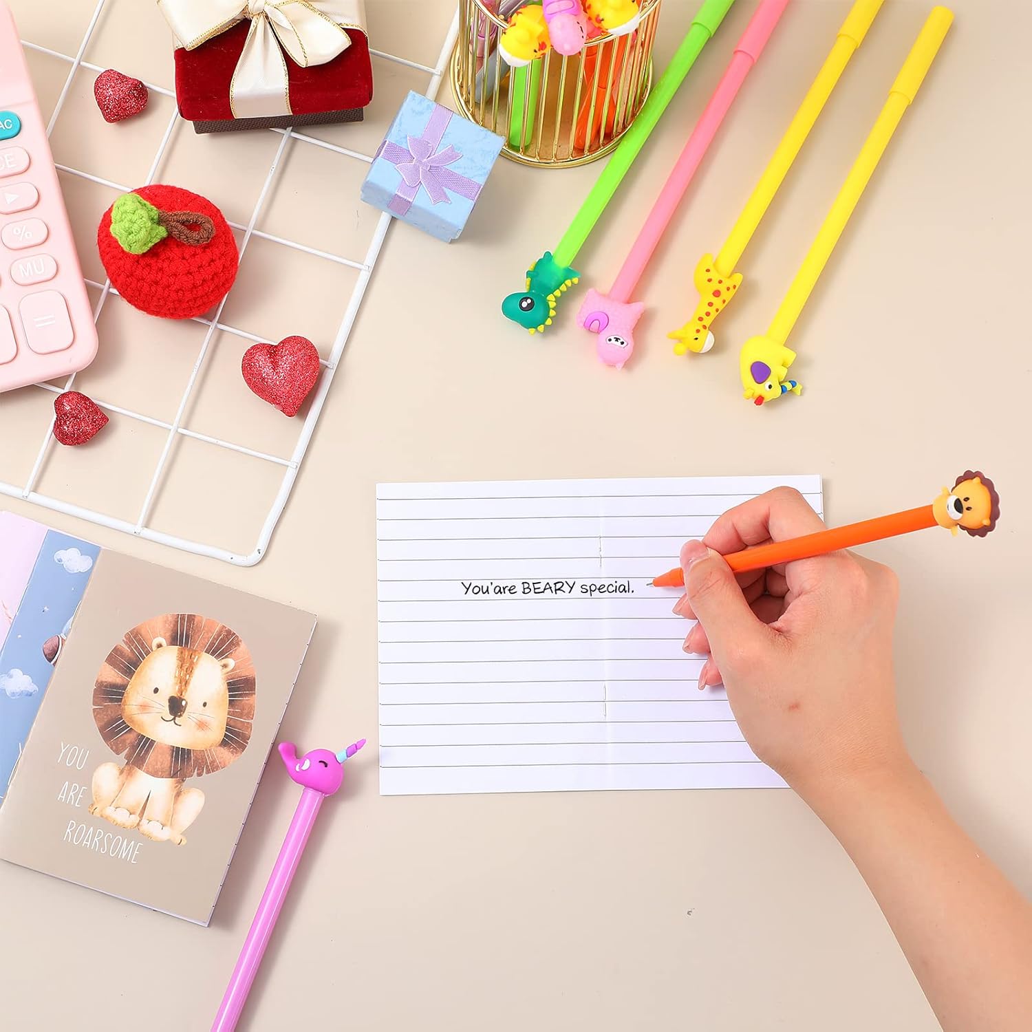 Colarr 64 Pcs Inspirational Mini Notebook with Pens Bulk Cartoon Animal Pens Funny Motivational Pocket Notebooks Animal Party Favors for Coworker Teacher Staff Stocking Stuffers - Image 4