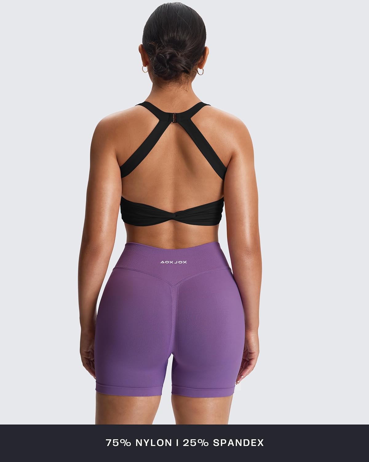 Aoxjox Women's Workout Sports Bras Twist Front Fitness Training Gym Bra Yoga Crop Lola Tank - Image 5