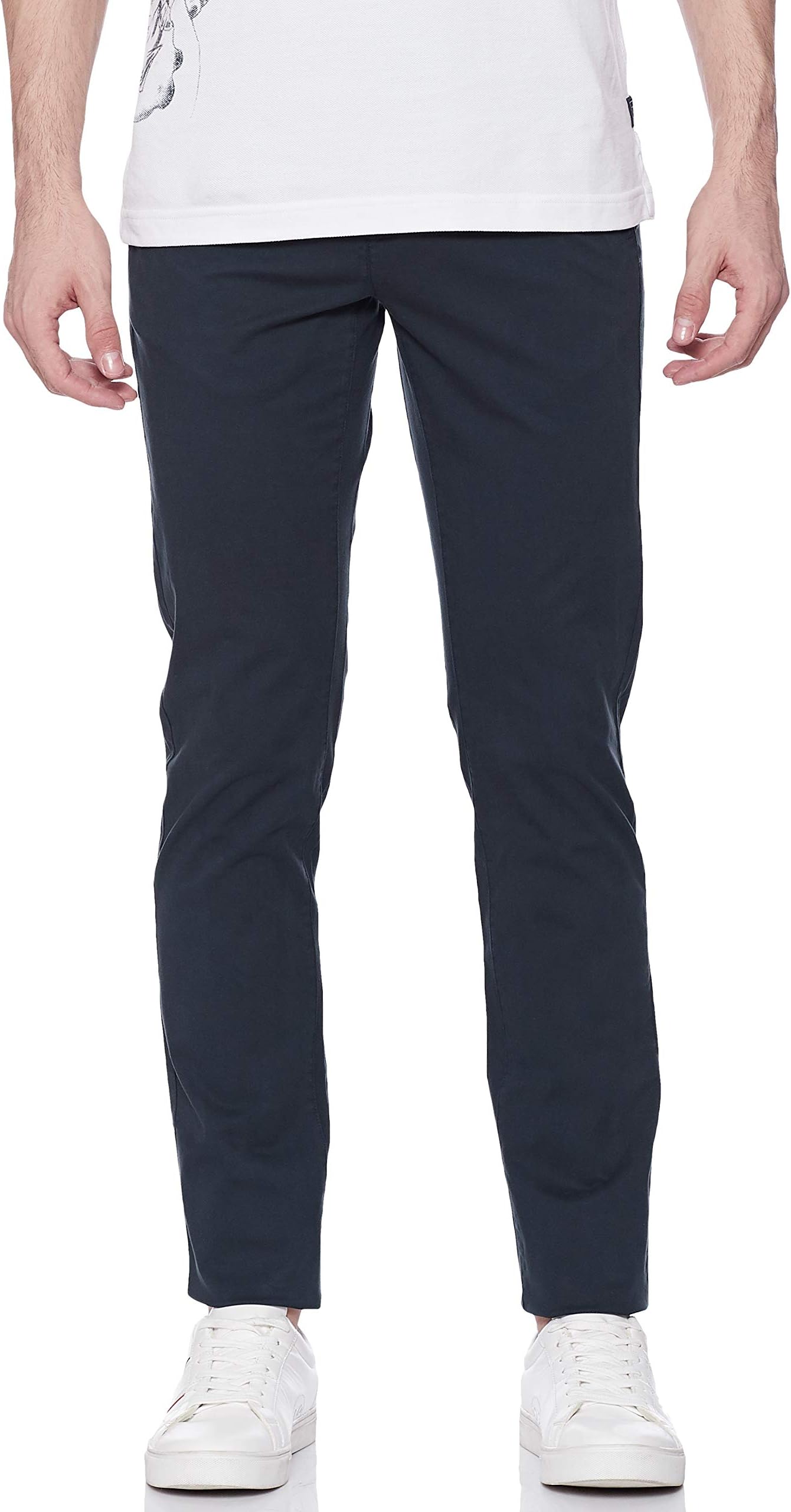 Van HeusenSport Men's Slim Fit Casual Trousers (VSTFWSLB630297_Navy_30)