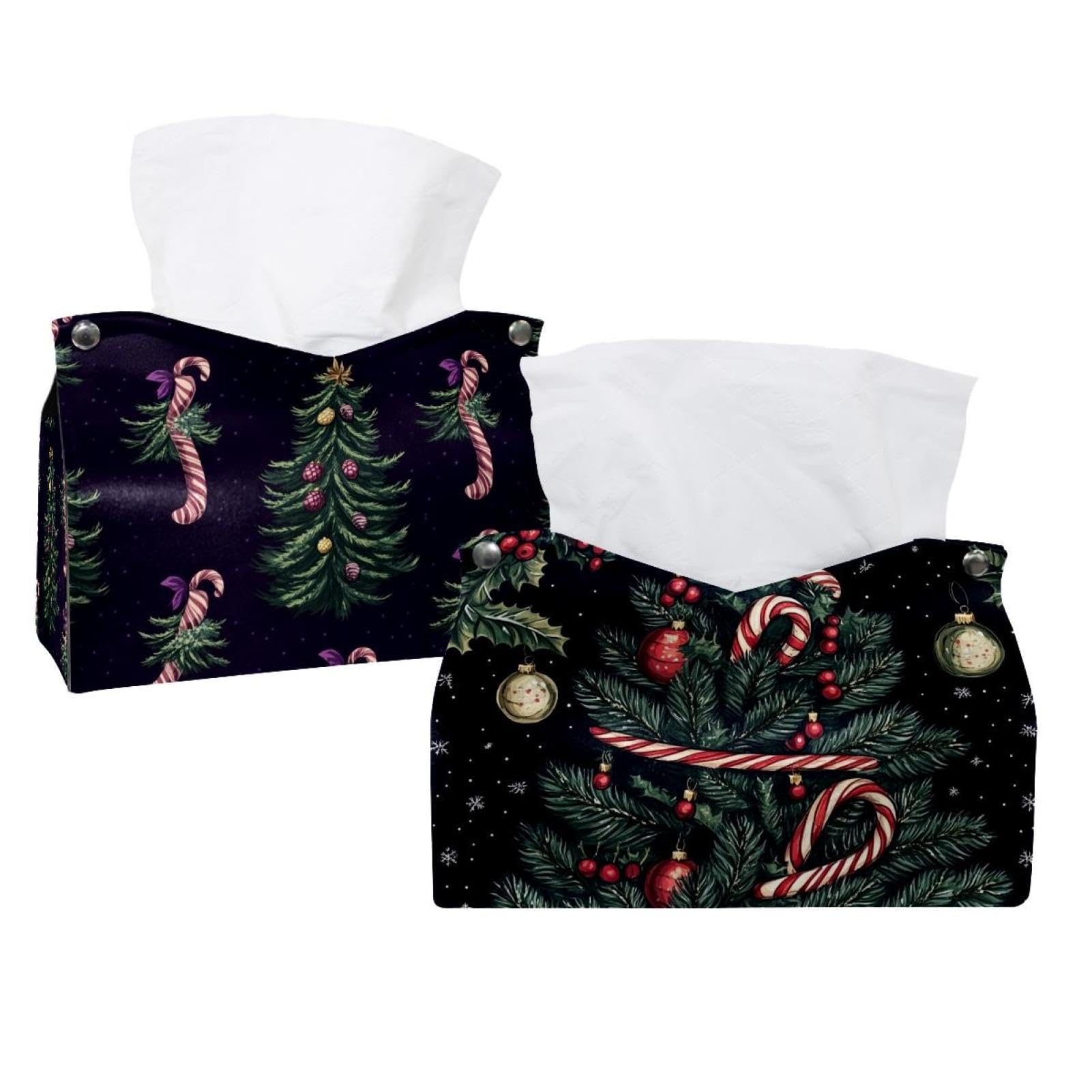 Boîte à mouchoirs Noël et couvre-boîte CaneTissues déco pour chambre et bureau