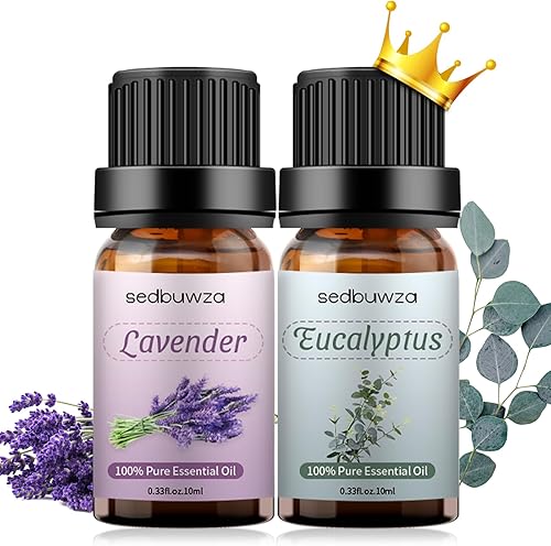 Sedbuwza Juego de aceites esenciales de eucalipto de lavanda, aceite aromático de eucalipto para difusor, aromaterapia, masaje, jabón, fabricación