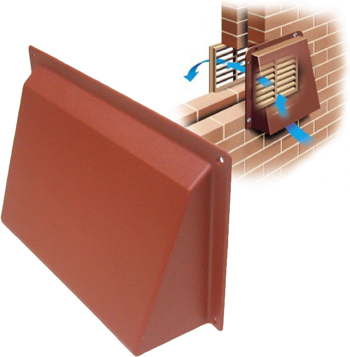 Timloc Terracotta Hooded Cowl 9" x 6" Vent Cover for Air Bricks Grilles Extractors