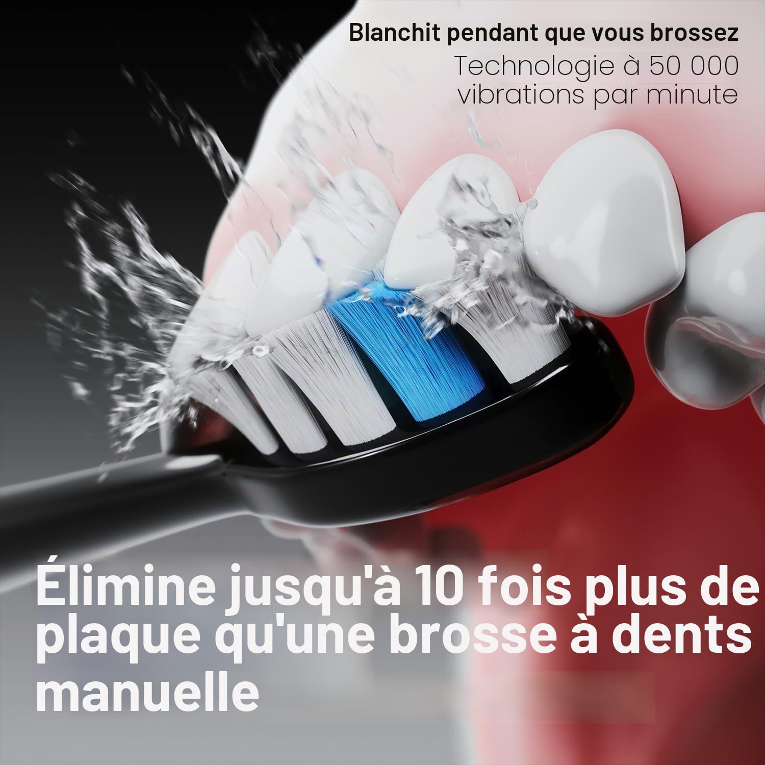 Aquasonic Black Series PRO – Brosse à dents électrique ultra-blanchissante – 5 modes et minuteurs intelligents – Étui de voyage premium et 6 têtes de brosse Proflex – Brosse à dents acceptée par ADA