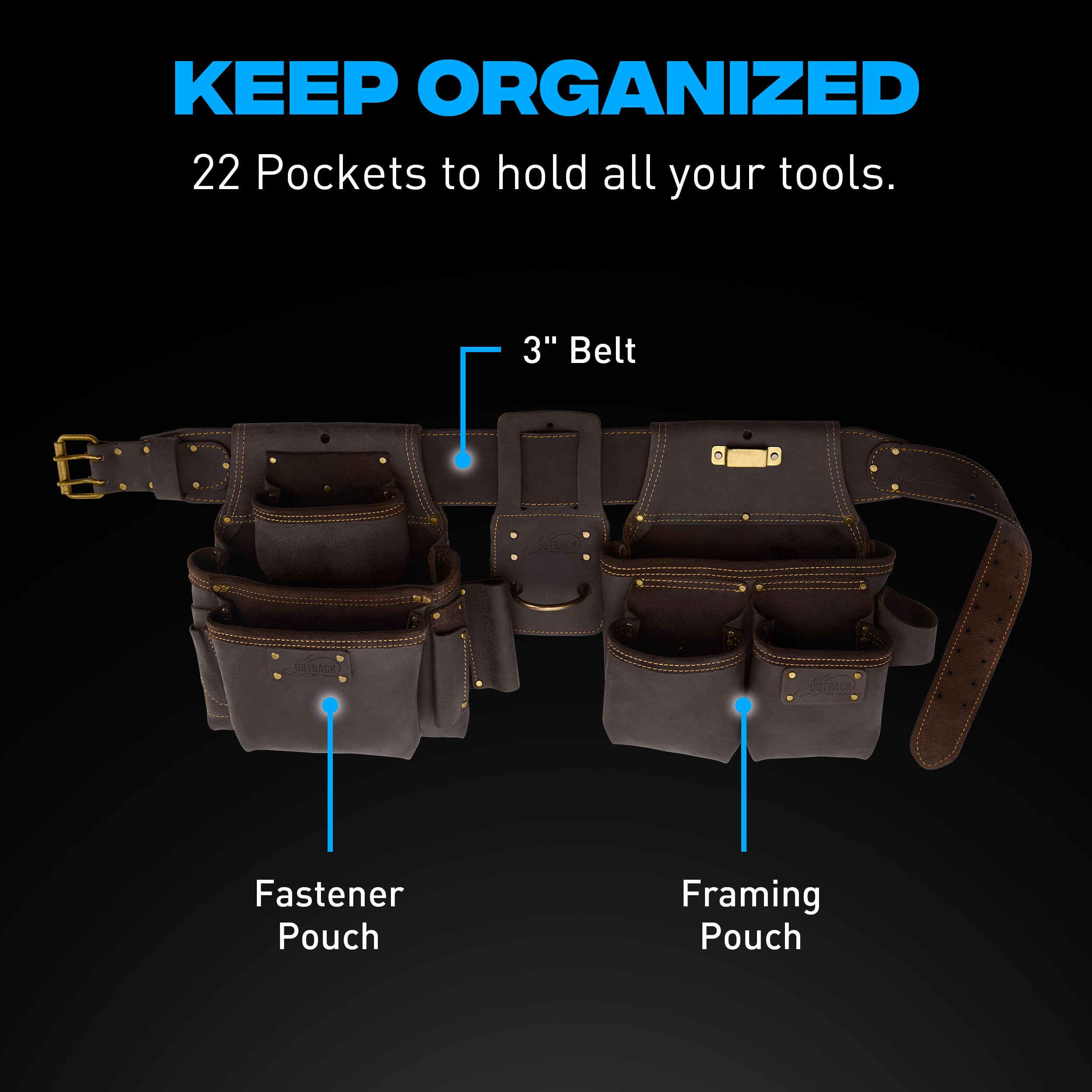 OX Tools OX-P263604 Pro skóra garbowana olejem 4-częściowa platforma budowlana, niebieska