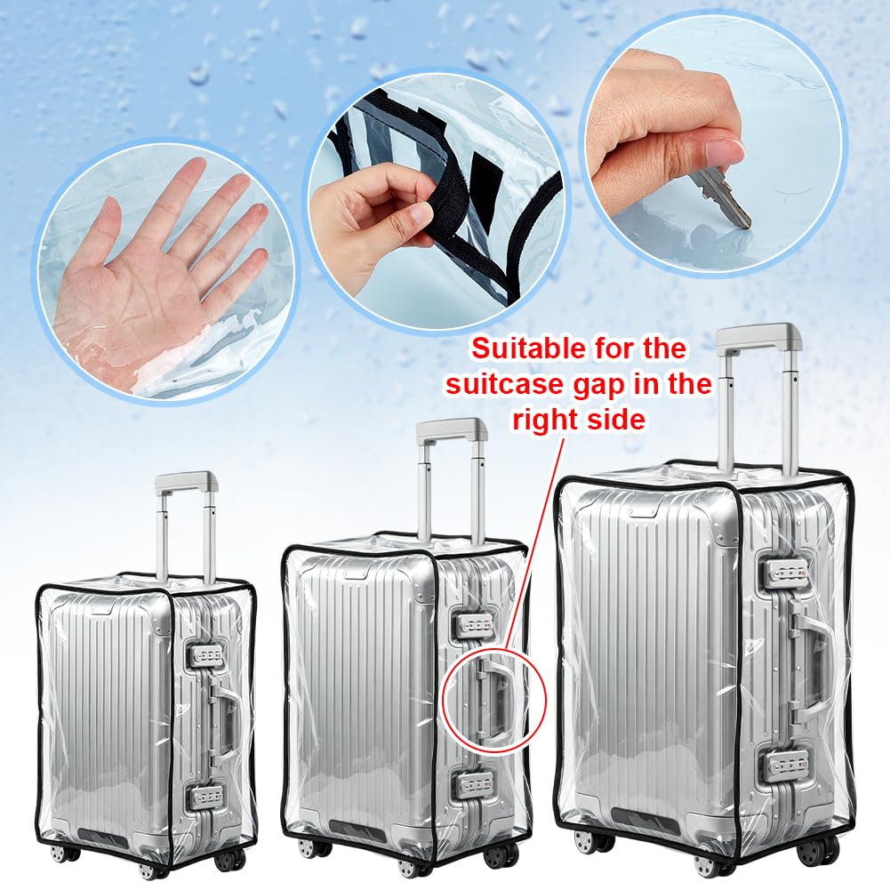 PH PandaHall 3 Dimensione Coperture Trasparenti per Bagaglio, 50cm/61cm/71cm Copertura Protettiva in Plastica Impermeabile per Valigia Copertura Protettiva per Valigia da Viaggio Protezione