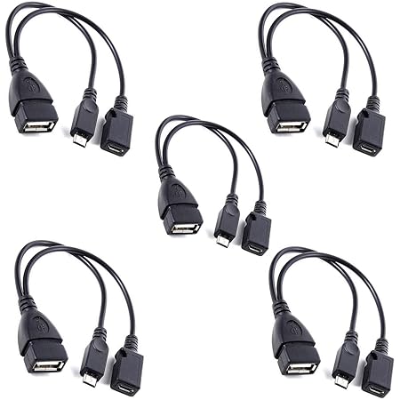 TV xStream [5 Pack] USB Port Adapter, Micro OTG Cable and Power - Compatible with Streaming Sticks, Media Devices, Rii and Logitech Keyboards, and Nintendo Switch, SNES, NES Classic (5 Pack)