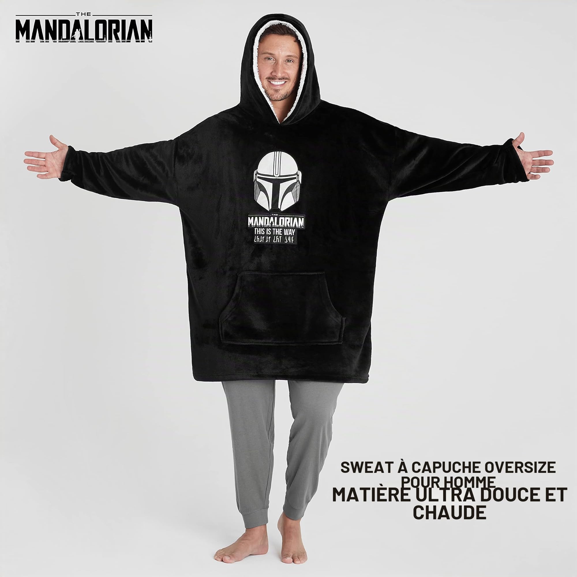 Get Trend The Mandalorian Pull Plaid Homme - Pull Oversize en Polaire Baby Yoda