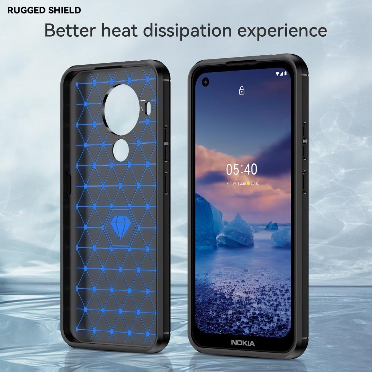 Slim Fit Phone Cover With Shock-Absorption, Carbon Fiber TPU Rubber