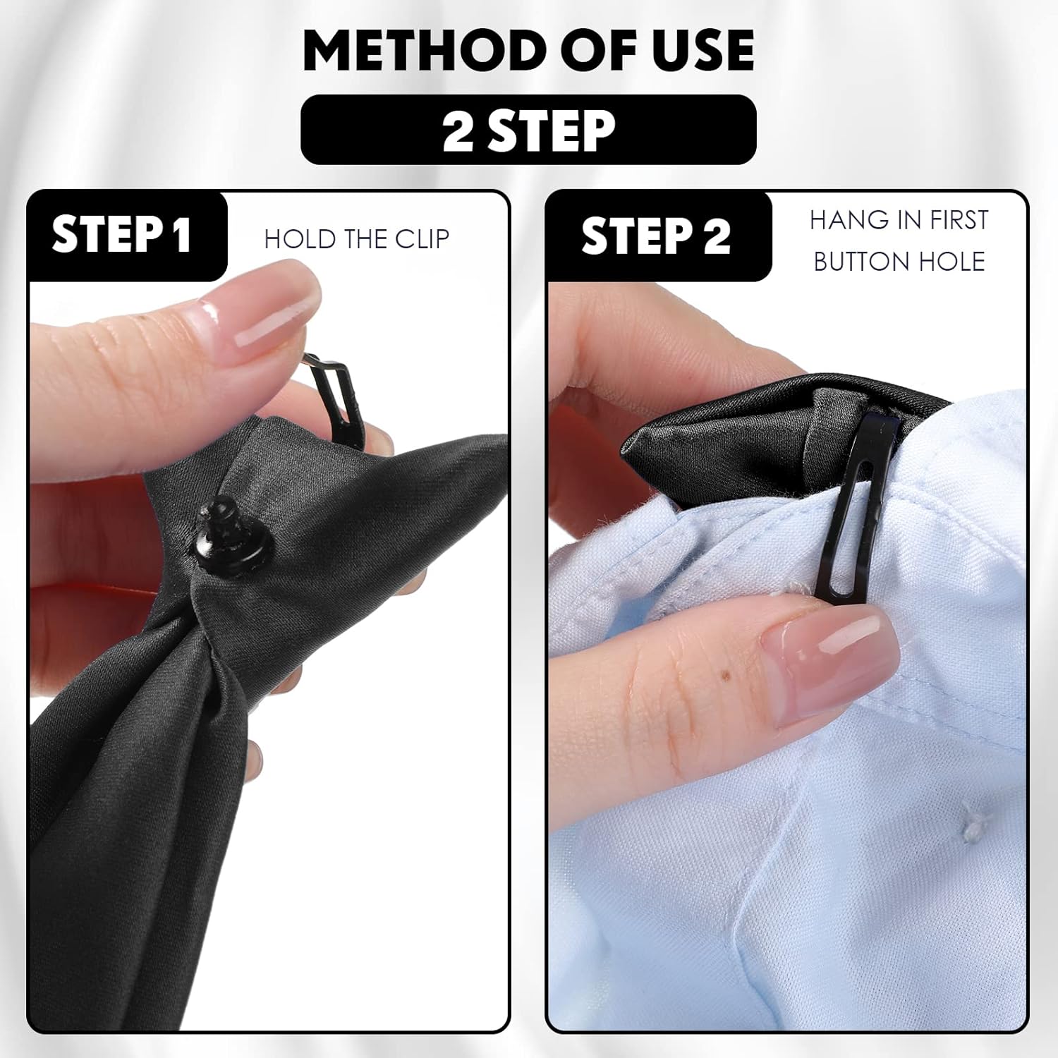 Haysandy Clip on Ties for Men Solid Color Men's 20 Inch Pretied Uniform Solid Color Clip on Tie Costume - Image 4