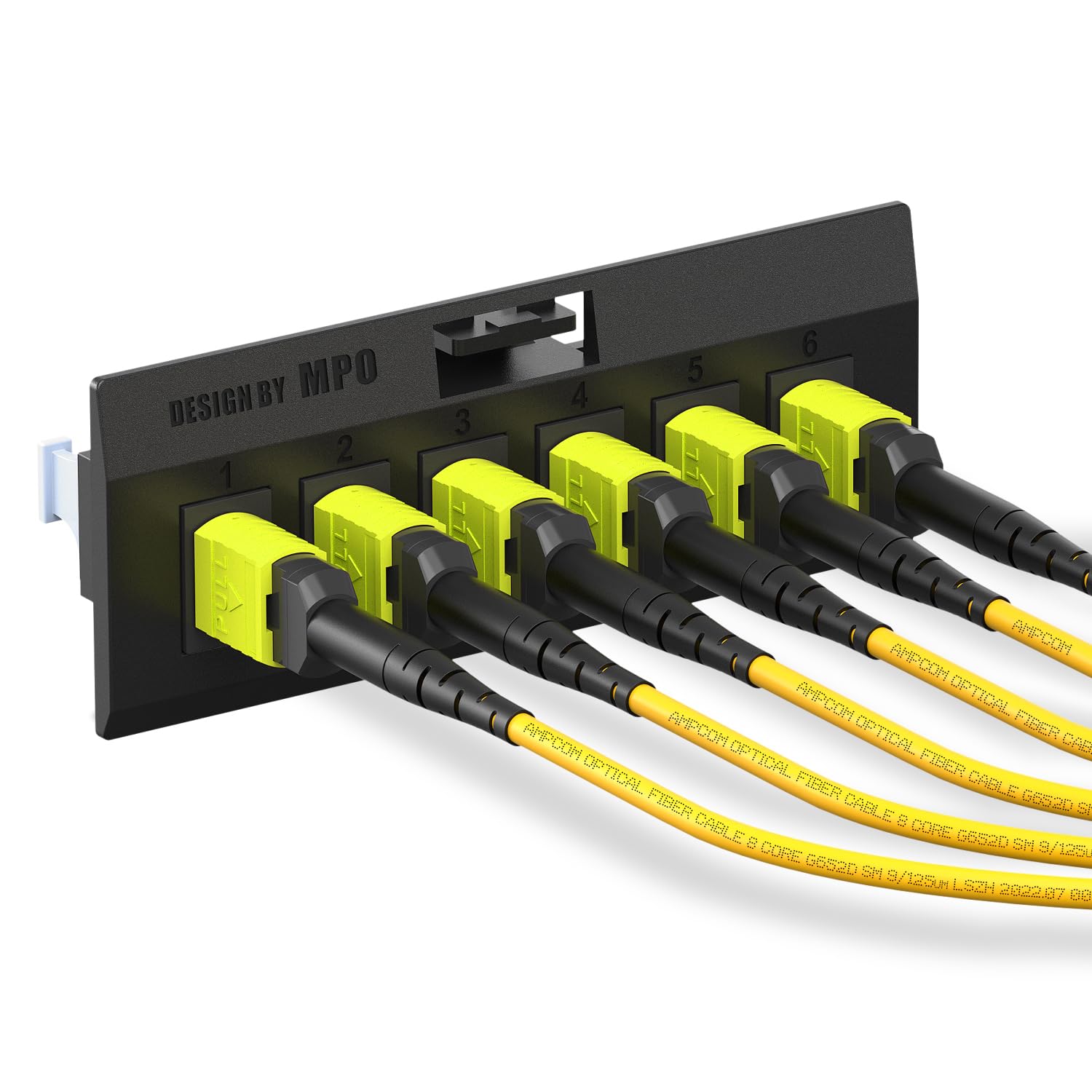 AMPCOM MPO to LC Breakout Cable 9/125μm Singlemode OS1/OS2(8 Fiber, MPO to LC, Type B, LSZH/Riser, UPC, Yellow) 1m (3ft)