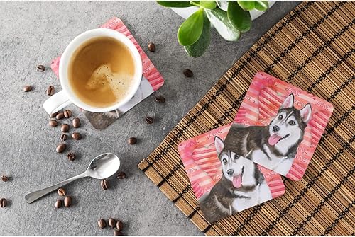 Miniatura 3 de Caroline 's Treasures bb9799fc Husky siberiano # 2 Love decorativa posavasos, multicolor