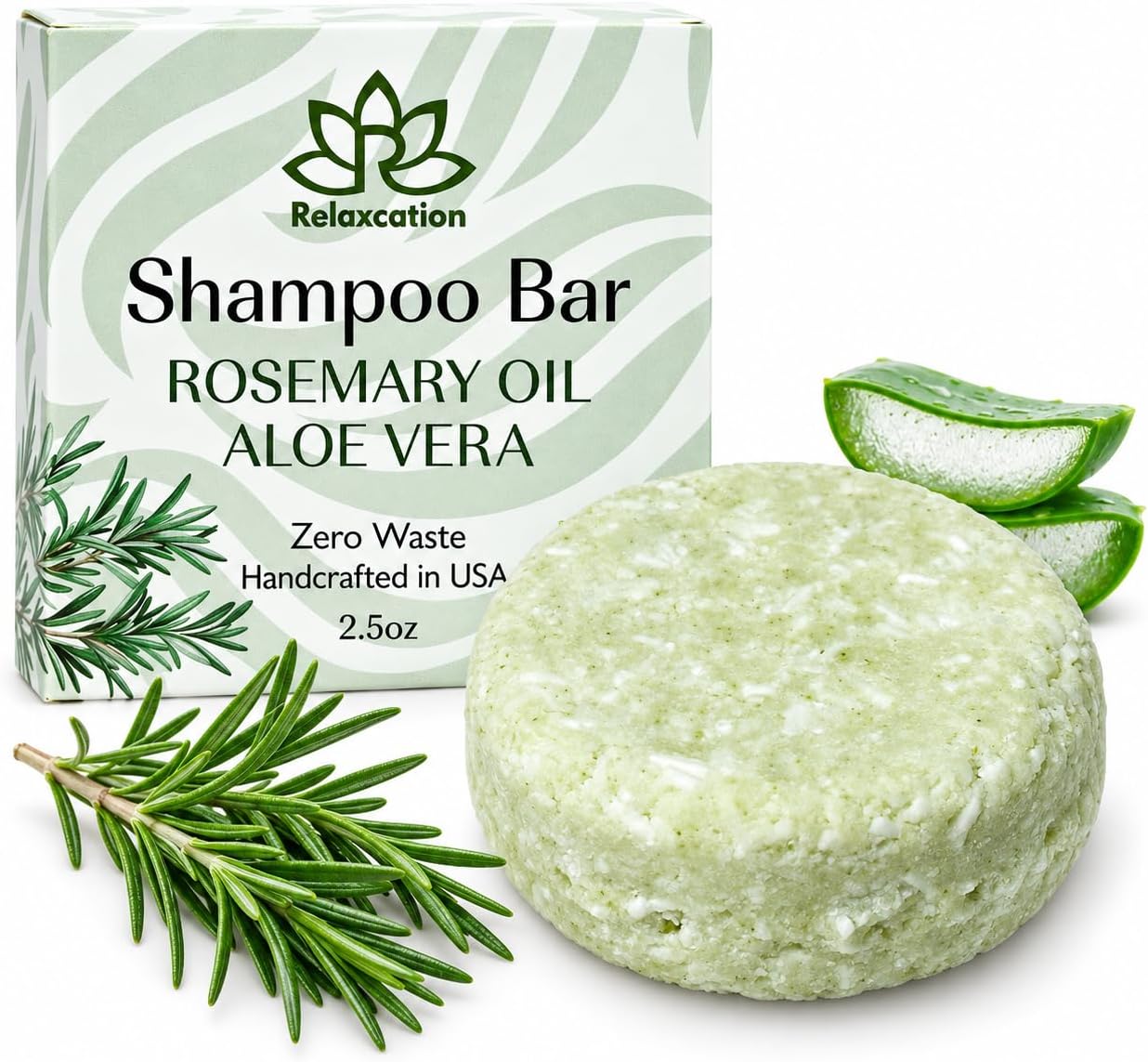 Relaxcation Organic Rosemary and Aloe Vera Solid Shampoo Bar
