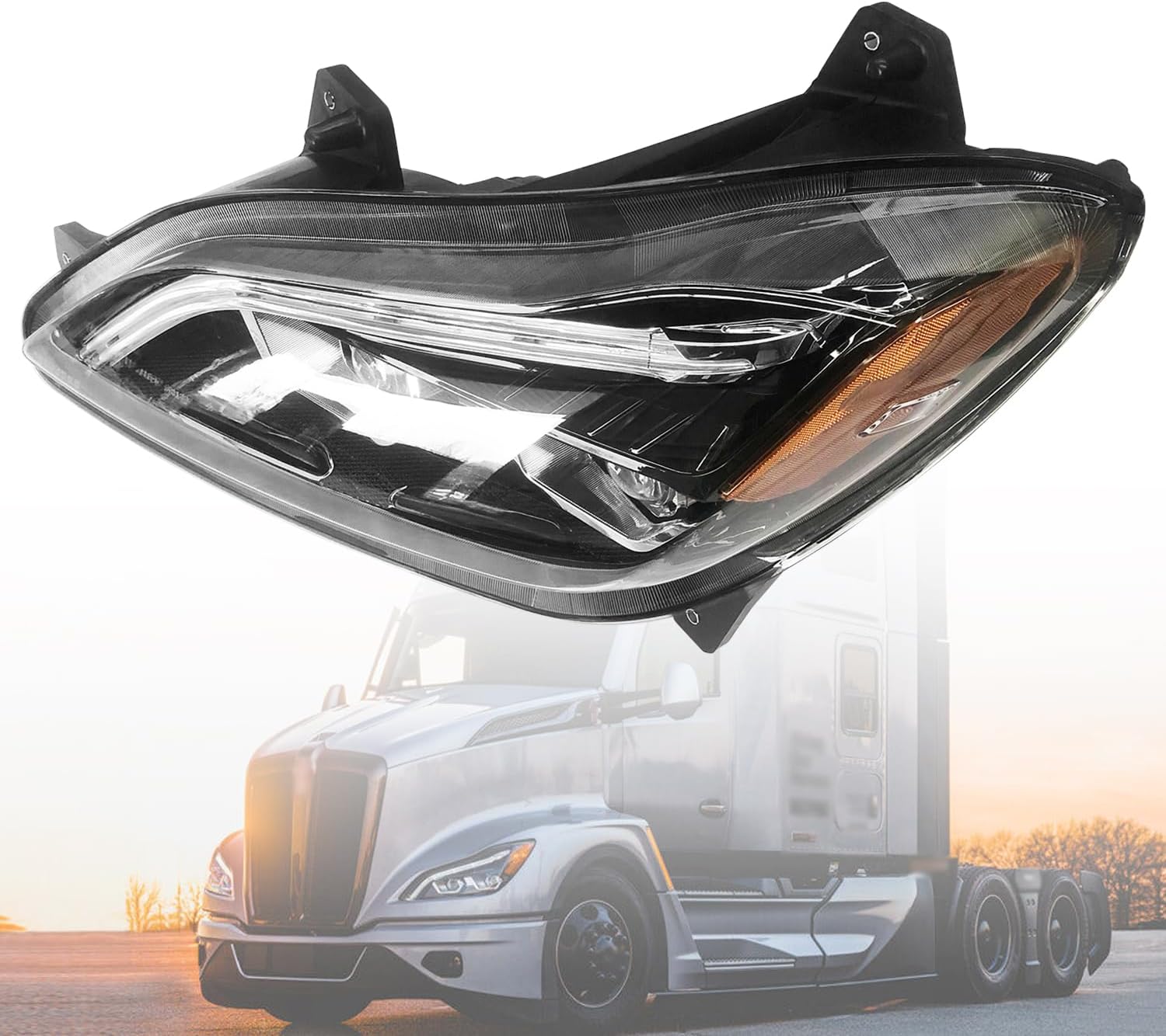 P546157100L Left Driver Side LED Headlight Headlamp Assembly Fits for Kenworth T680 Next Gen 2022-2025 P54-6157-100 P546157100