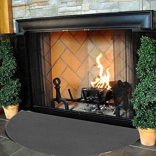 Miniatura 2 de Alfombra extra grande de 63 x 37 pulgadas para chimenea ignífuga, alfombra de fibra de vidrio ignífuga, resistente al fuego, almohadilla de