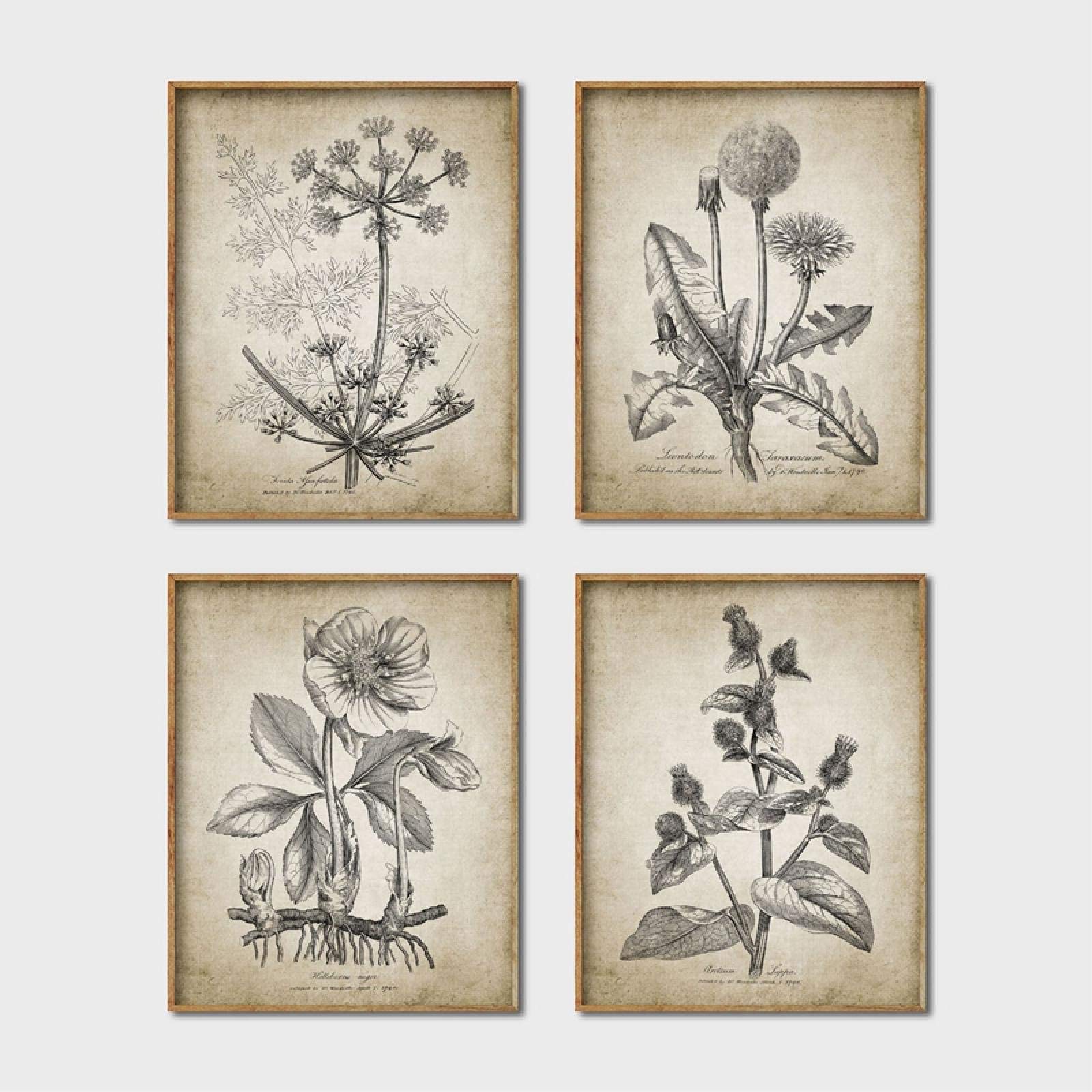 Crmotu Botanische Wandkunst – Gerahmte Leinwand, 40,6x61 Cm, Grüne Blätter, Vintage-Stil, Für Wohnzimmer & Schlafzimmer