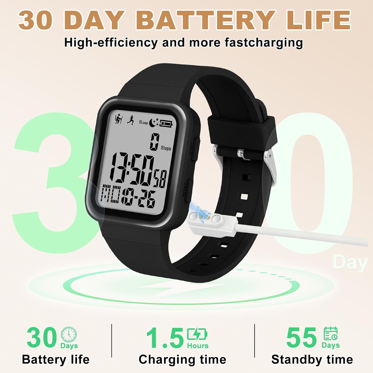 Edillas Digital Watch for Mens Womens, Fitness Tracker with EL Backlight No App/Phone Required, Sport Watch with Step Counter Pedometer Timer Vibration Alarm Clock, Sleep Monitor, Calorie, Distance