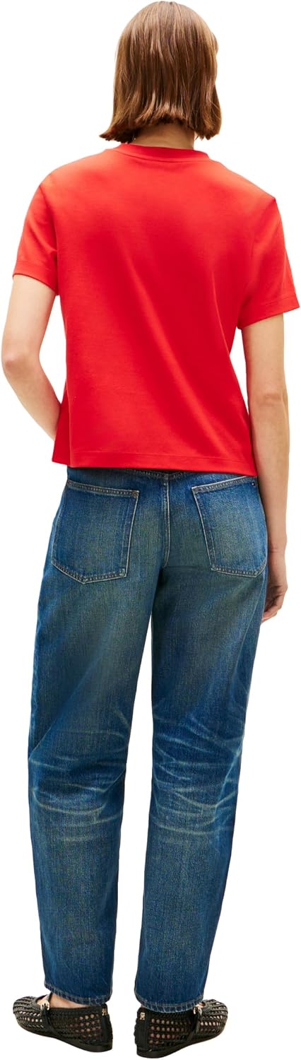 Tommy Hilfiger Women's Short Sleeve Cotton Graphic Logo Crew Neck T-Shirts