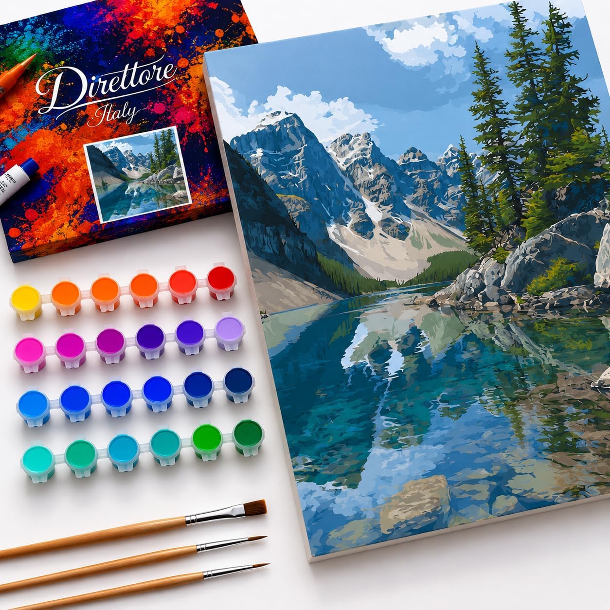 Direttore Italy Paint by Numbers Kit for Adults, 16x20 Inch Canvas DIY Acrylic Painting Set with Brushes and Paints, Easy Art Craft for Beginners, Home Wall Décor VAR 1