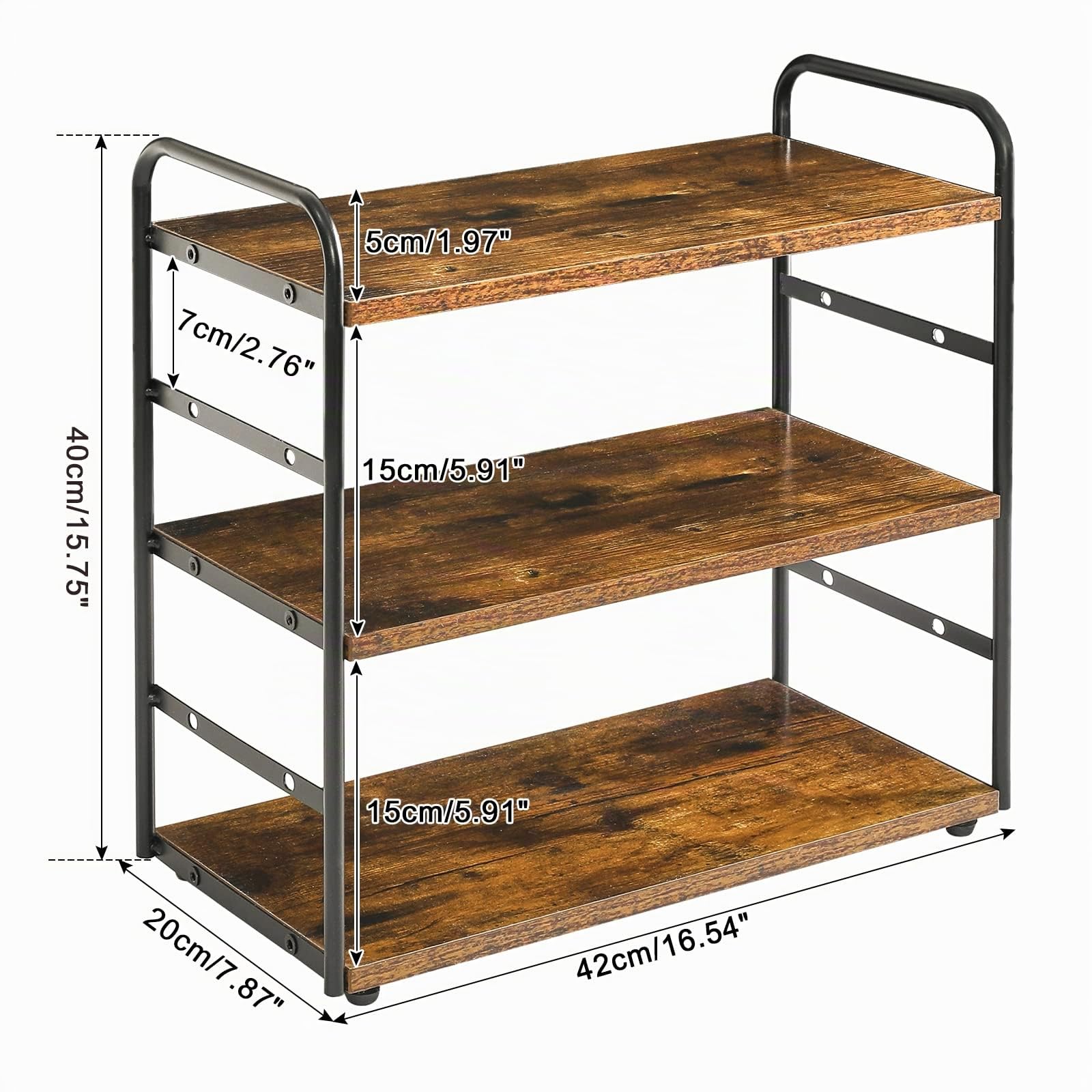 IBUYKE Étagère à Épices,Lot de 2,Étagère Plan de travail,TWJ001H-2 | Rangement placard Organisateur de Salle de Bain Rangement Epices Cuisine pour Salle à Manger Bureau