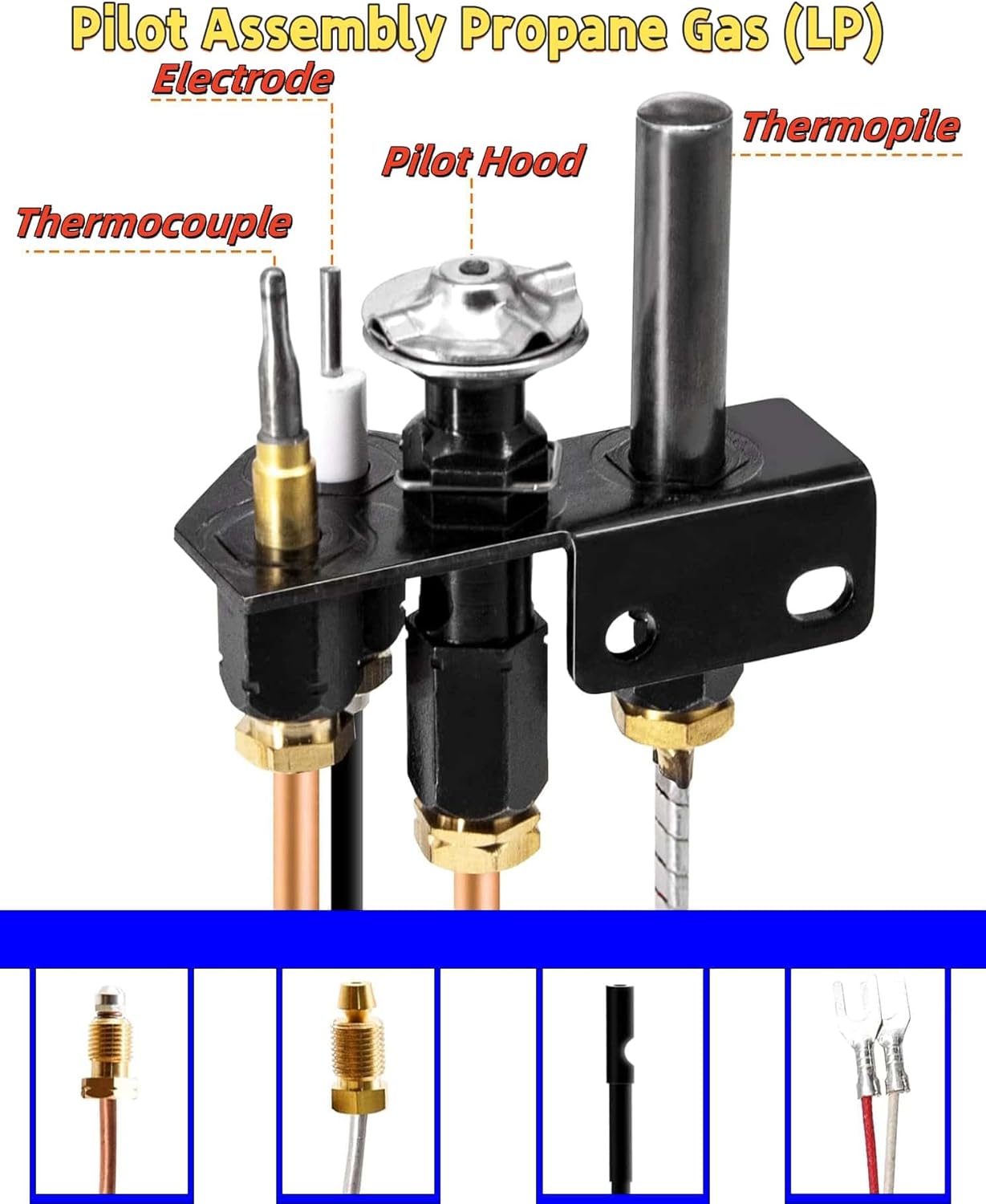 108084-03 69L18 Propane Gas Pilot Assembly for Lennox Elite, IHP, Merit, Superior, Astria Fireplaces and Inserts, Pilot Replacement Parts