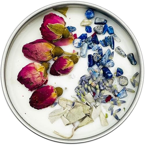 Miniatura 6 de TOMOKO Vela perfumada Sage White Sage (6 onzas), curación, purificación, meditación, incienso y limpieza (Lapis Lazuli, 1 unidad)