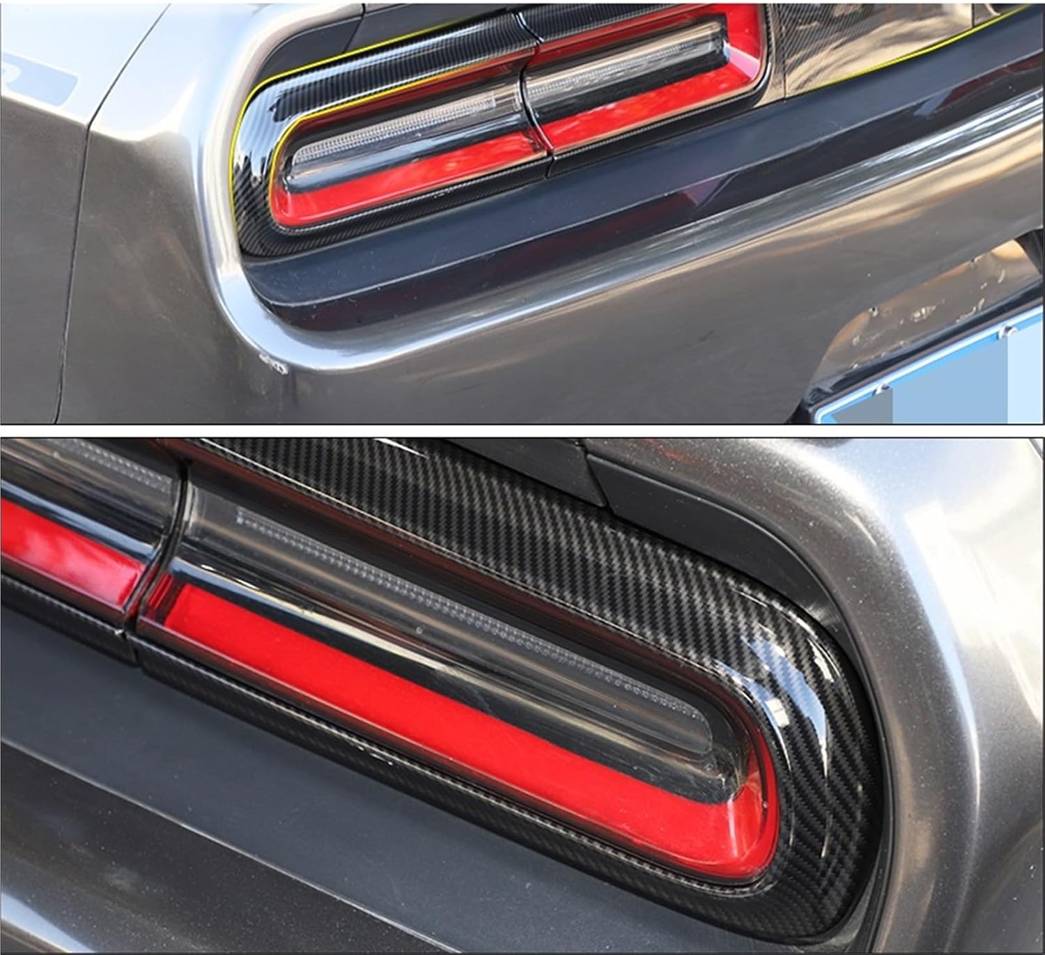 Lamp Hoods Tail Light Car Rear Lamp Protect Decoration Cover Compatible For Dodge Challenger 2015 Up Car Exterior Accessories(Choice 1)