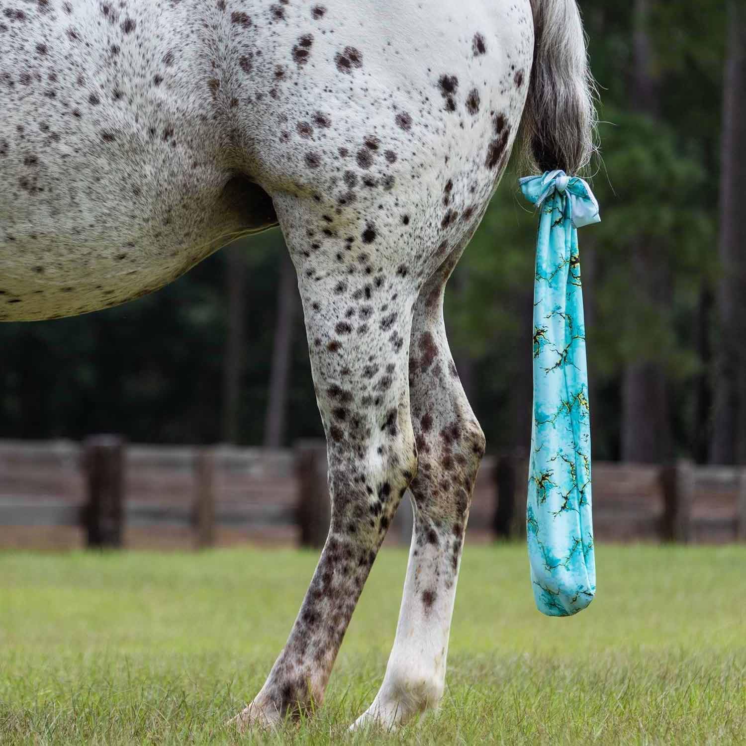 Jeffers Expression Lycra Tail Bag for Horses, 24" L x 6" W - Bisbee Blue image 3