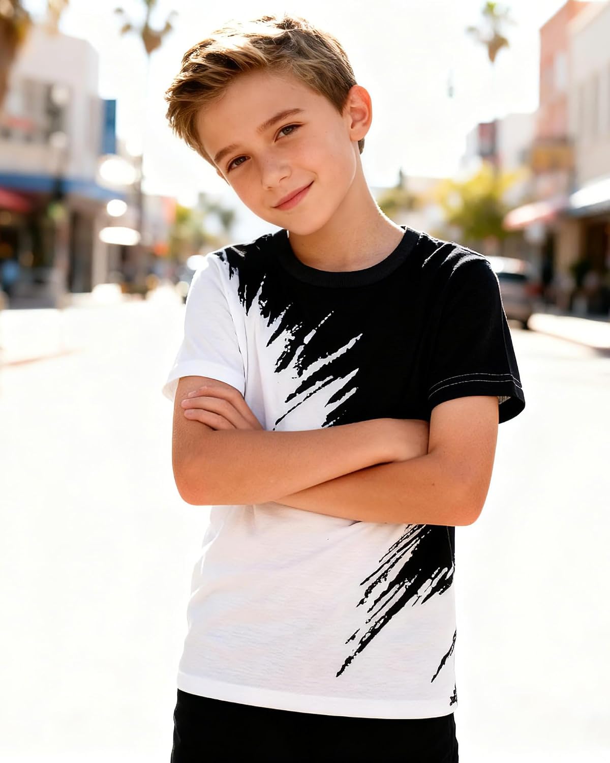 ADUKIDE Boys Novetly T-Shirt Kids 3D Graphic Shirt Short Sleeve Crewneck Tees Size 5-14T